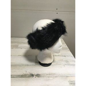 Avon black faux fur headband vintage